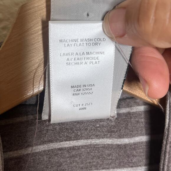 Dolan Women's Taupe Stripe Open Front Long Sleeve Jersey Blazer Size Large - Picture 5 of 7